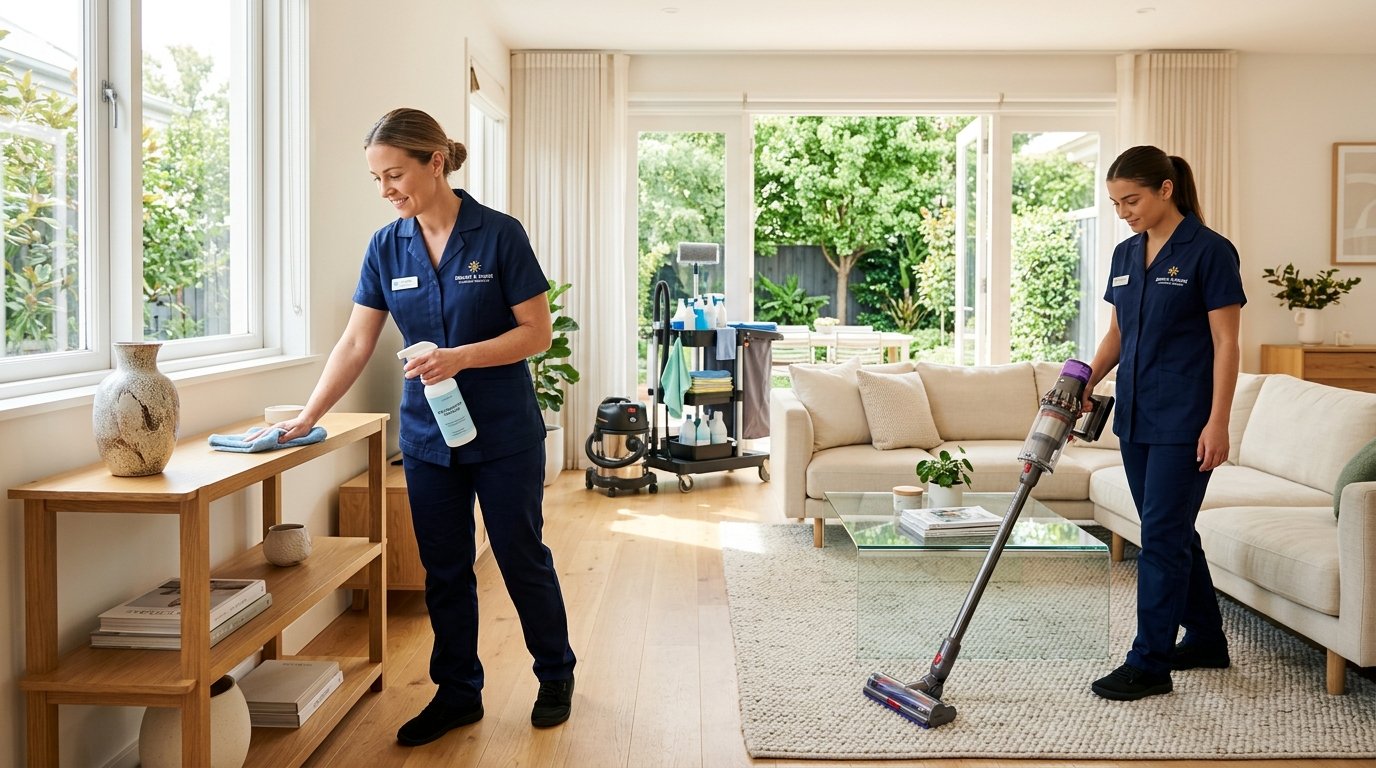 Professional home cleaning service team